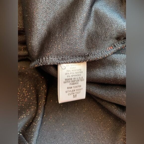 IC by Connie K Medium Rust Black Metallic Bateau Neck Tunic - Picture 11 of 12